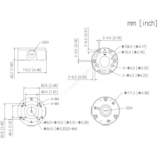 Dahua DH-PFA3310R - монтажная коробка Dahua DH-PFA3310R - монтажная коробка