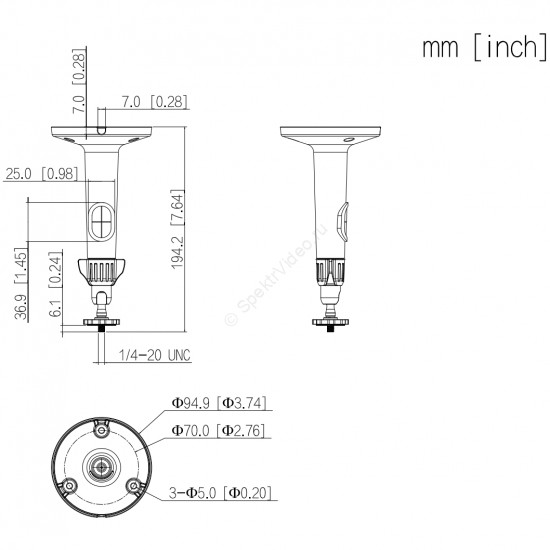 Dahua DH-PFB2110C - крепление на стену/потолок