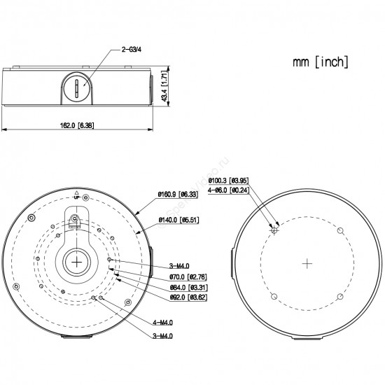 Dahua DH-PFA13F-E - монтажная коробка